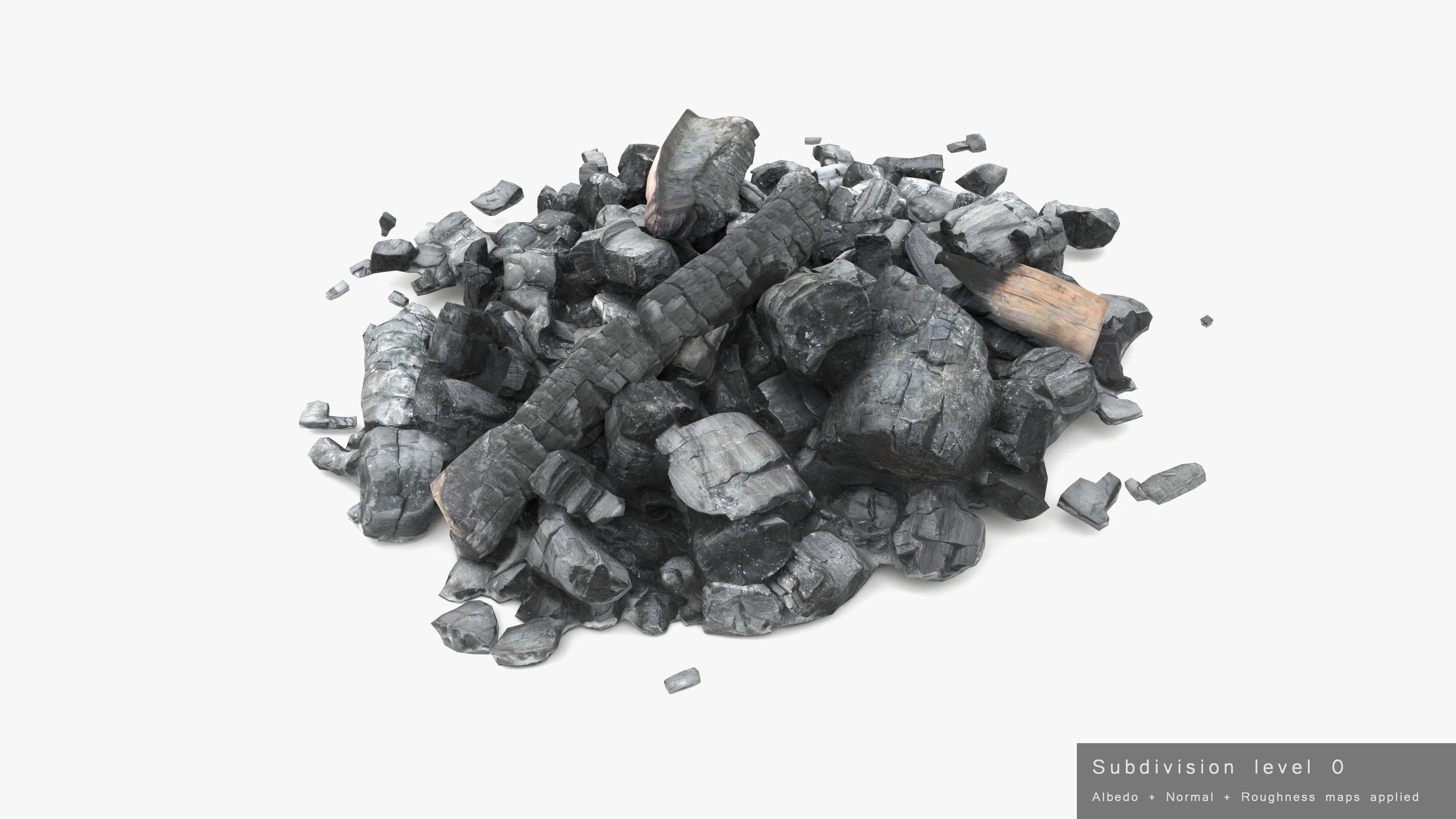 Burned Logs and Ashes Low-poly 3D model_35