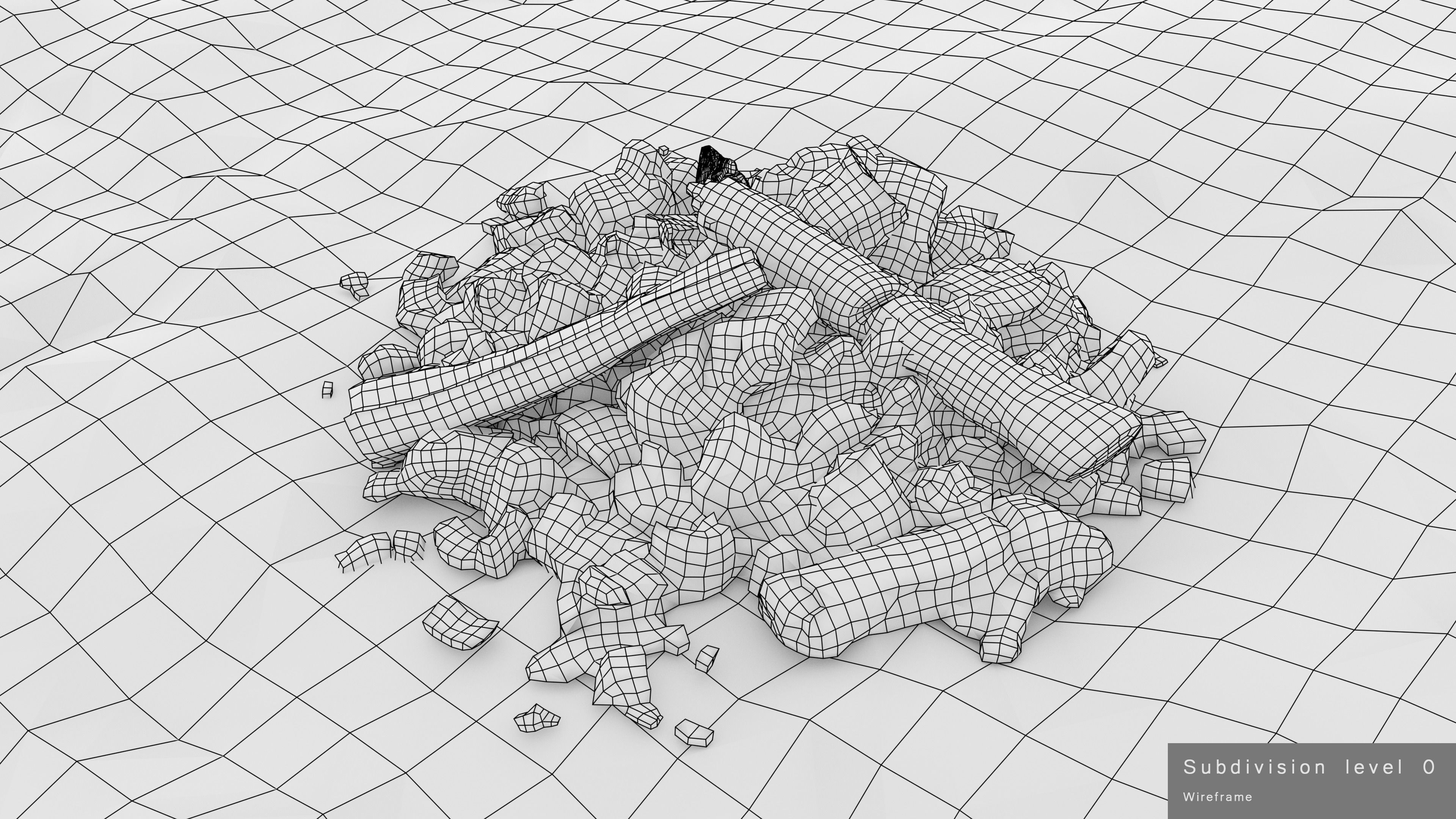 Burned Logs and Ashes Low-poly 3D model_43