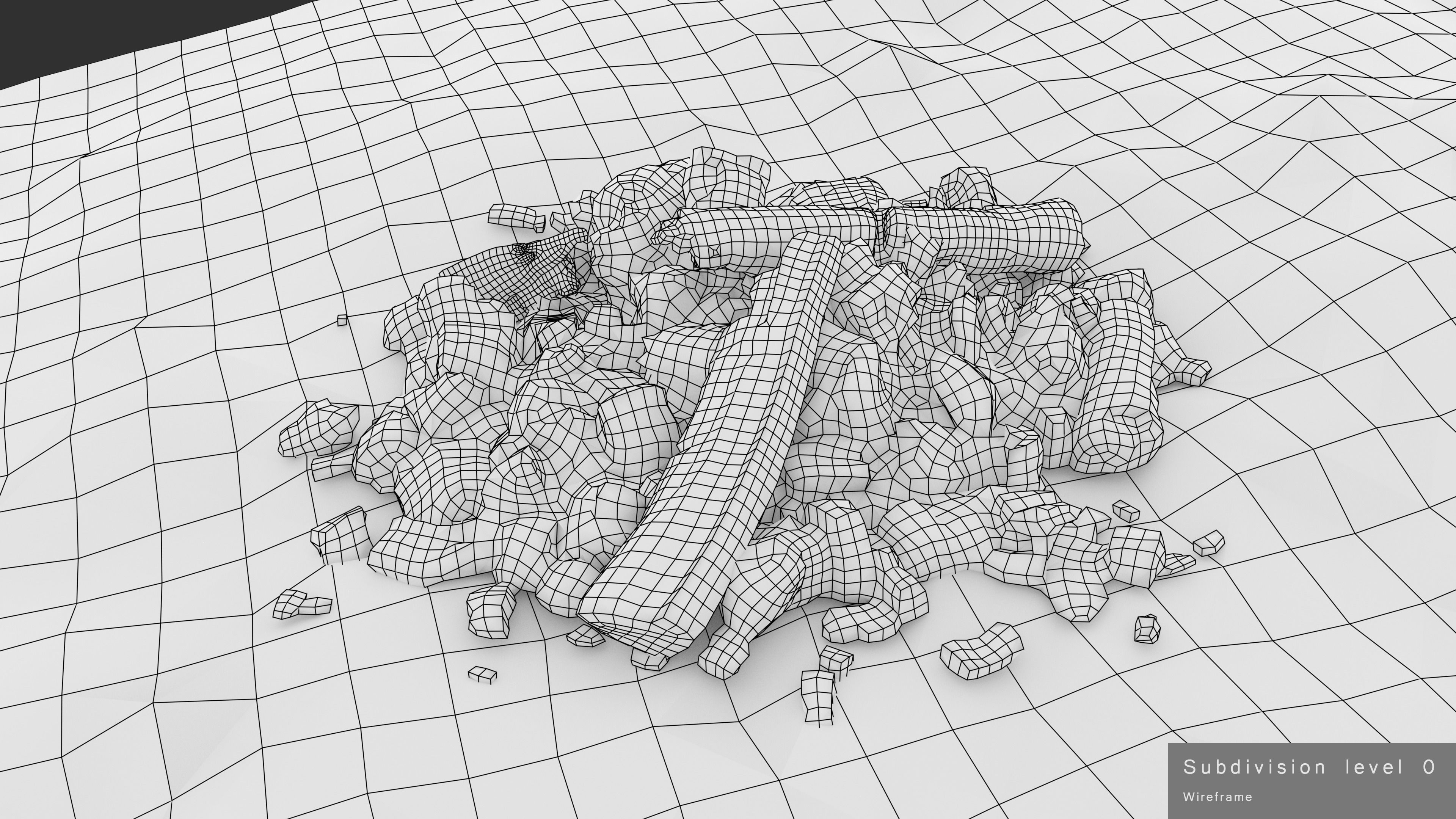 Burned Logs and Ashes Low-poly 3D model_38