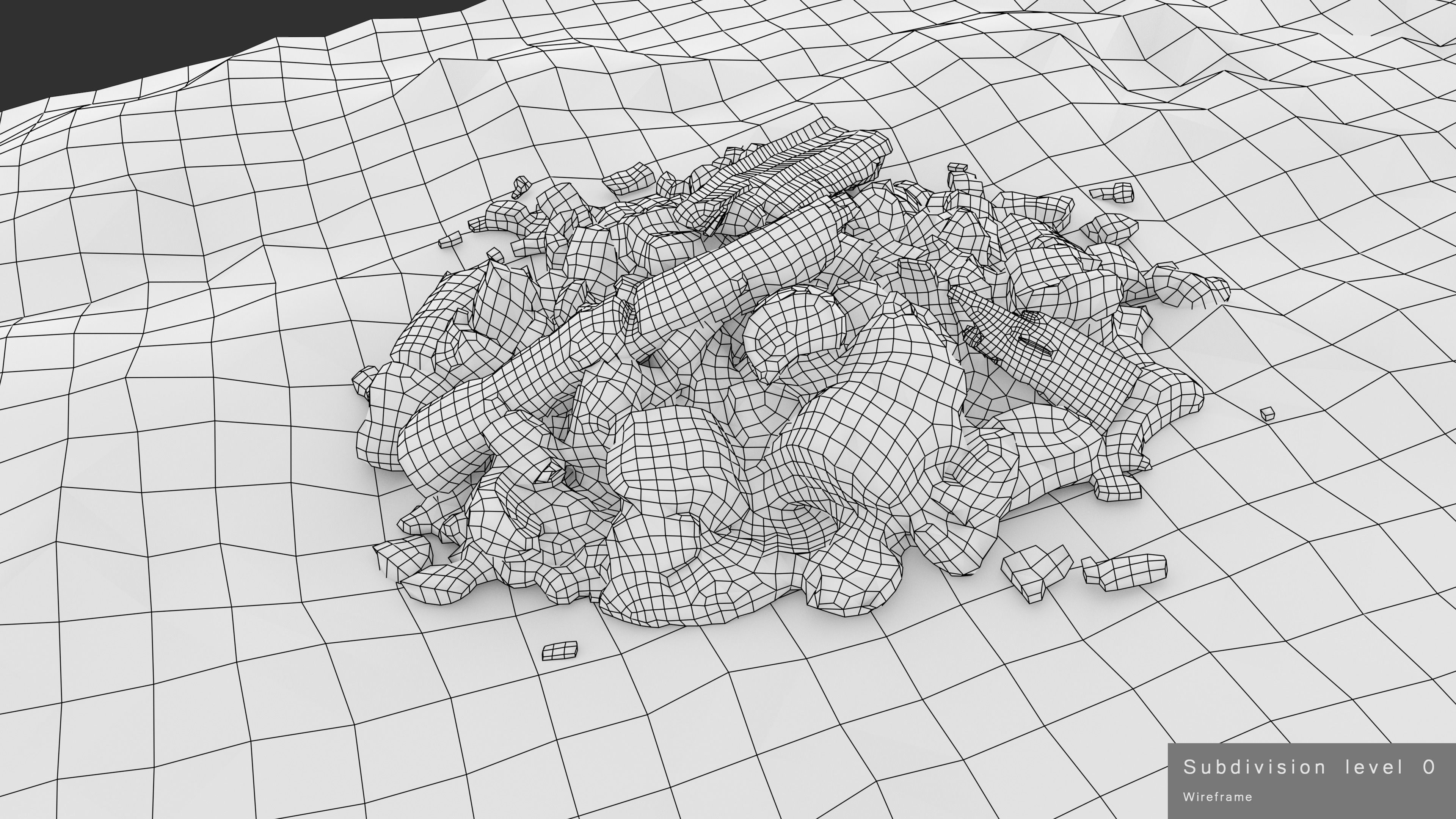 Burned Logs and Ashes Low-poly 3D model_41