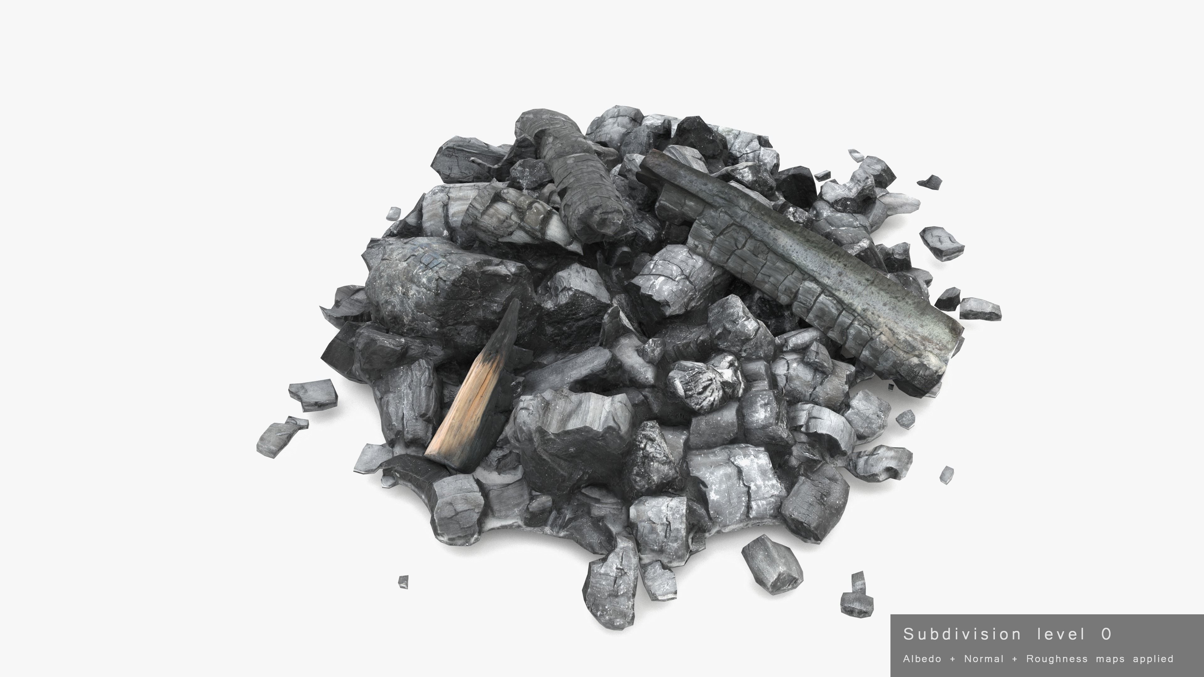 Burned Logs and Ashes Low-poly 3D model_33