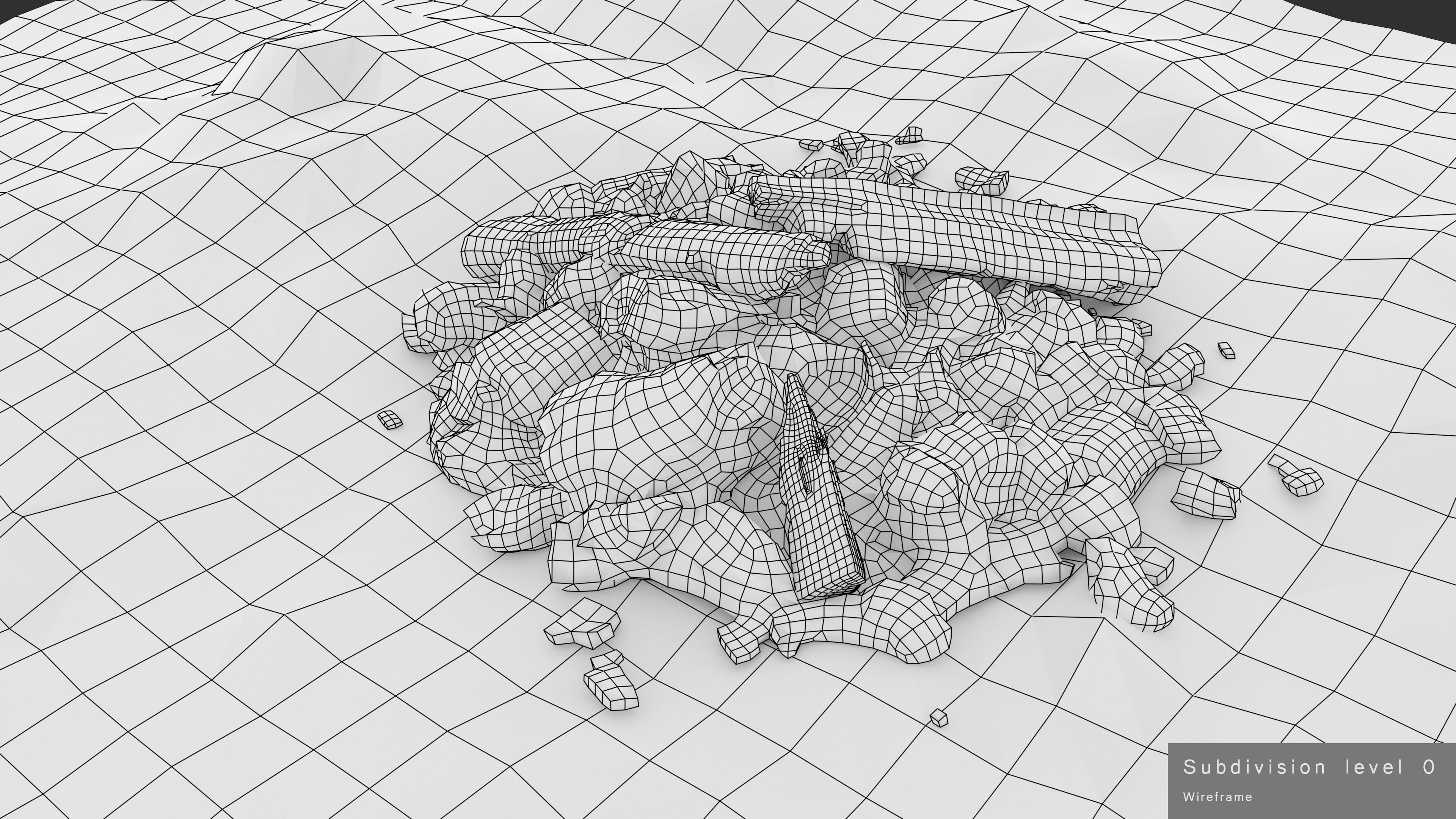 Burned Logs and Ashes Low-poly 3D model_40