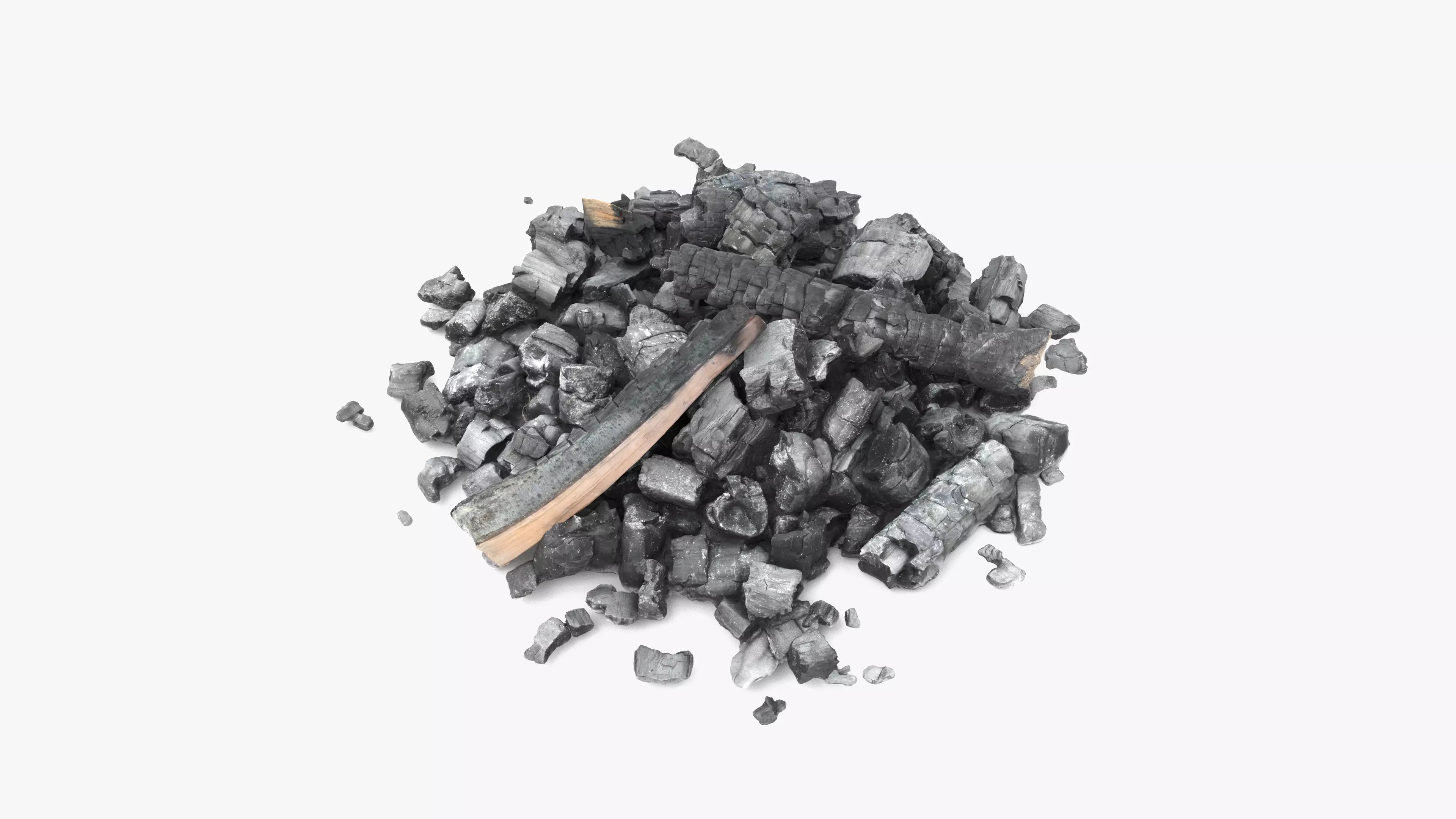 Burned Logs and Ashes Low-poly 3D model_0