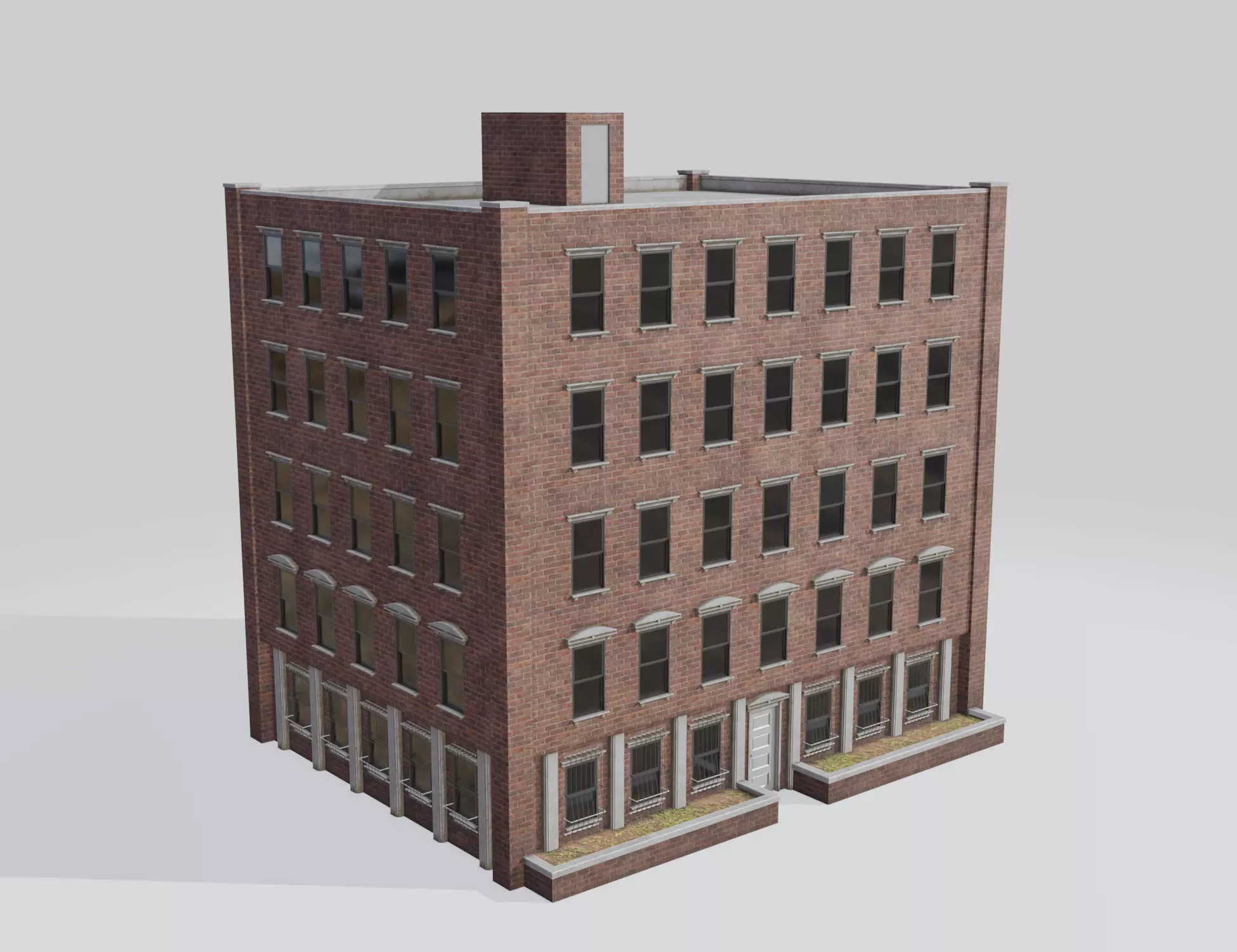 3D model Red brick apartment building VR / AR / low-poly | CGTrader