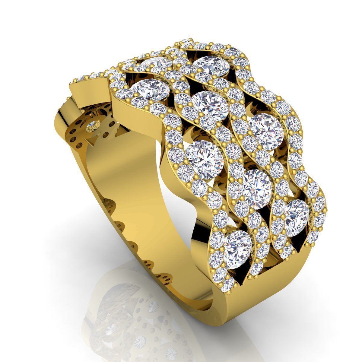 Fancy Woman Ring 3D print model_9