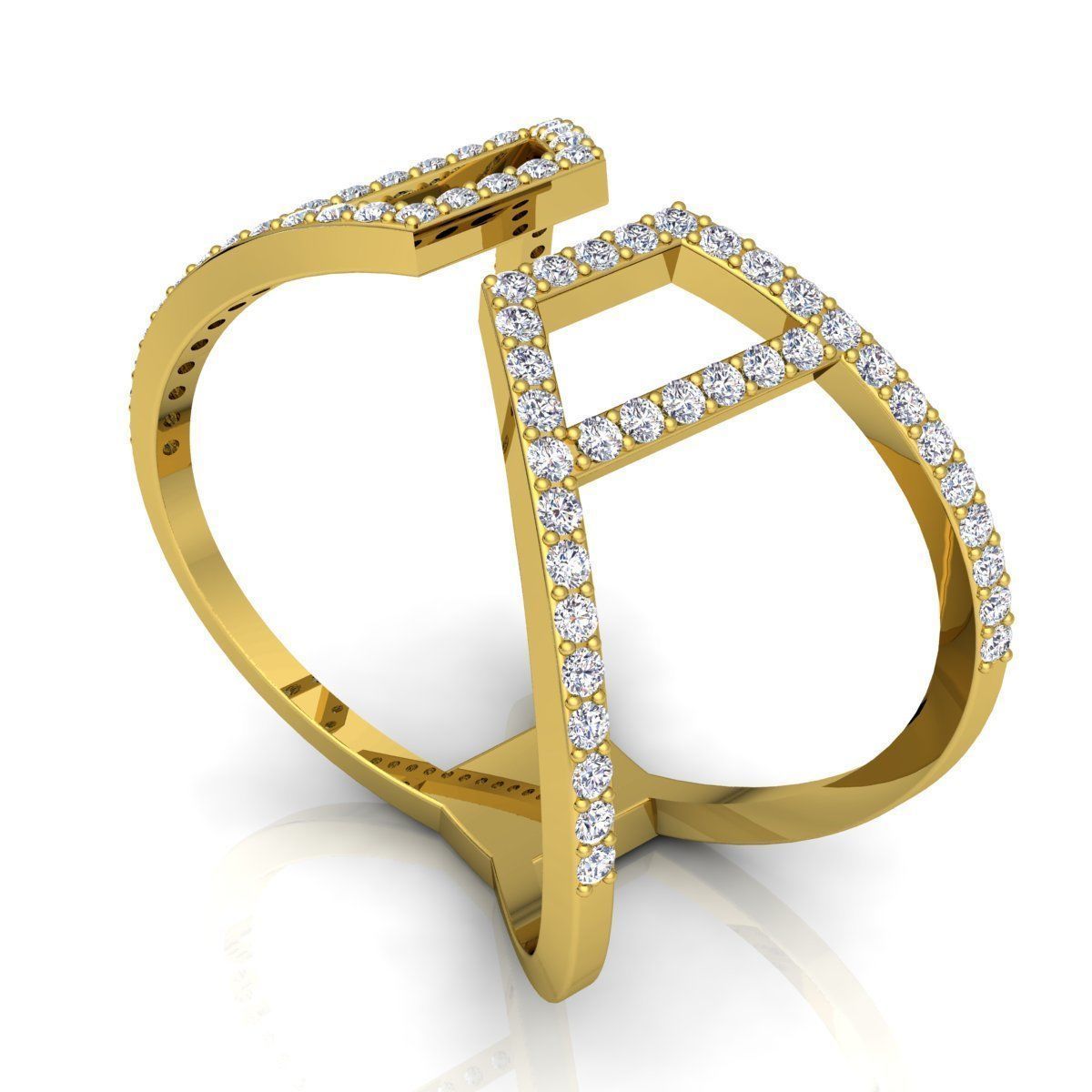 Fancy Woman Ring  3D print model_9
