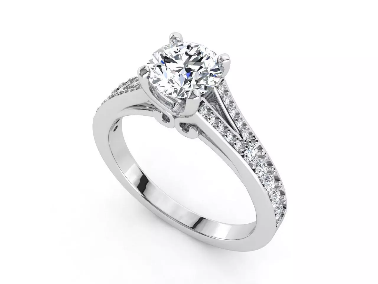 aj-026 solitaire diamond engagement ring gold 3D print model