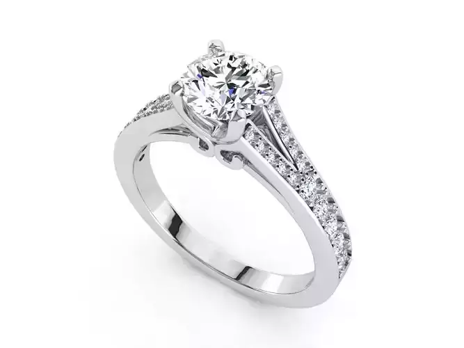 aj-026 solitaire diamond engagement ring gold