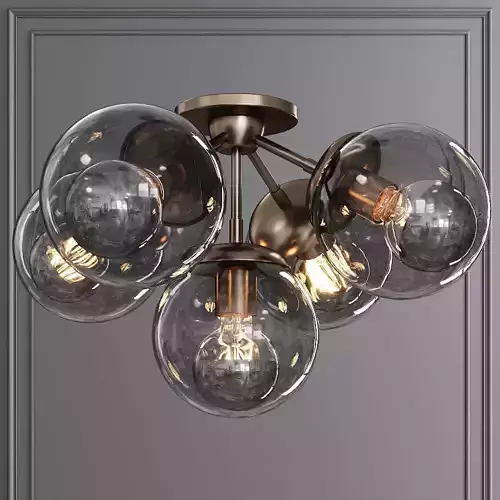 Modo Ceiling Mount 5 Globes Bronze and Gray Glass