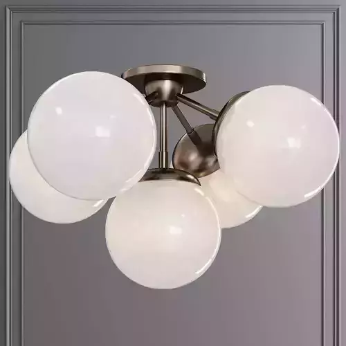 Modo Ceiling Mount 5 Globes Bronze and Cream Glass