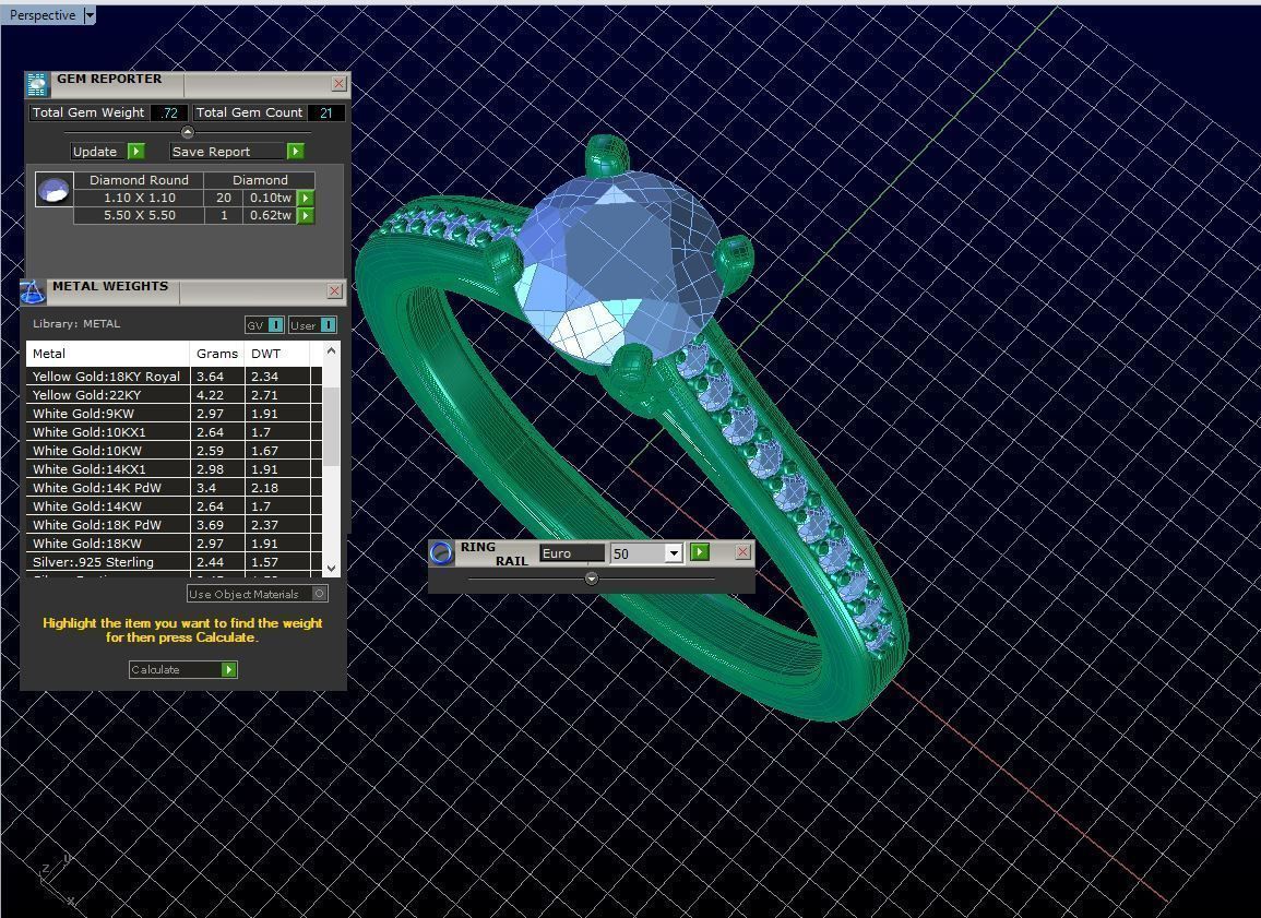 aj-027 diamond engagement ring gold 3D print model_6