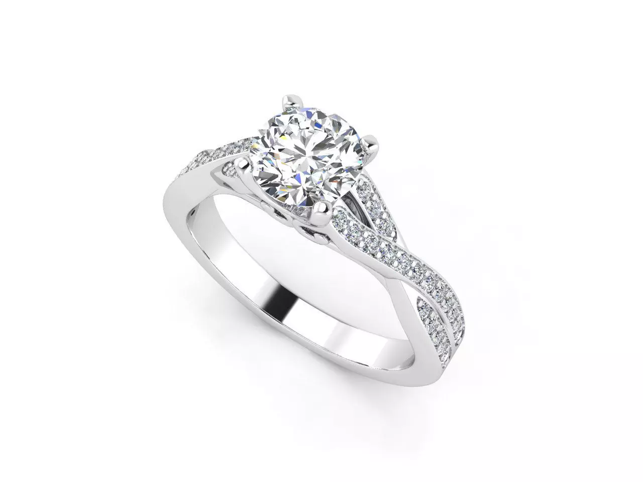 aj-027 diamond engagement ring gold 3D print model_0