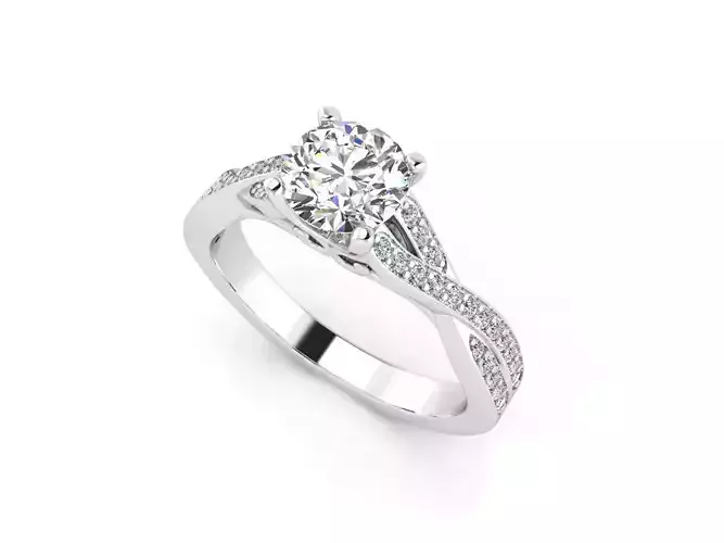aj-027 diamond engagement ring gold