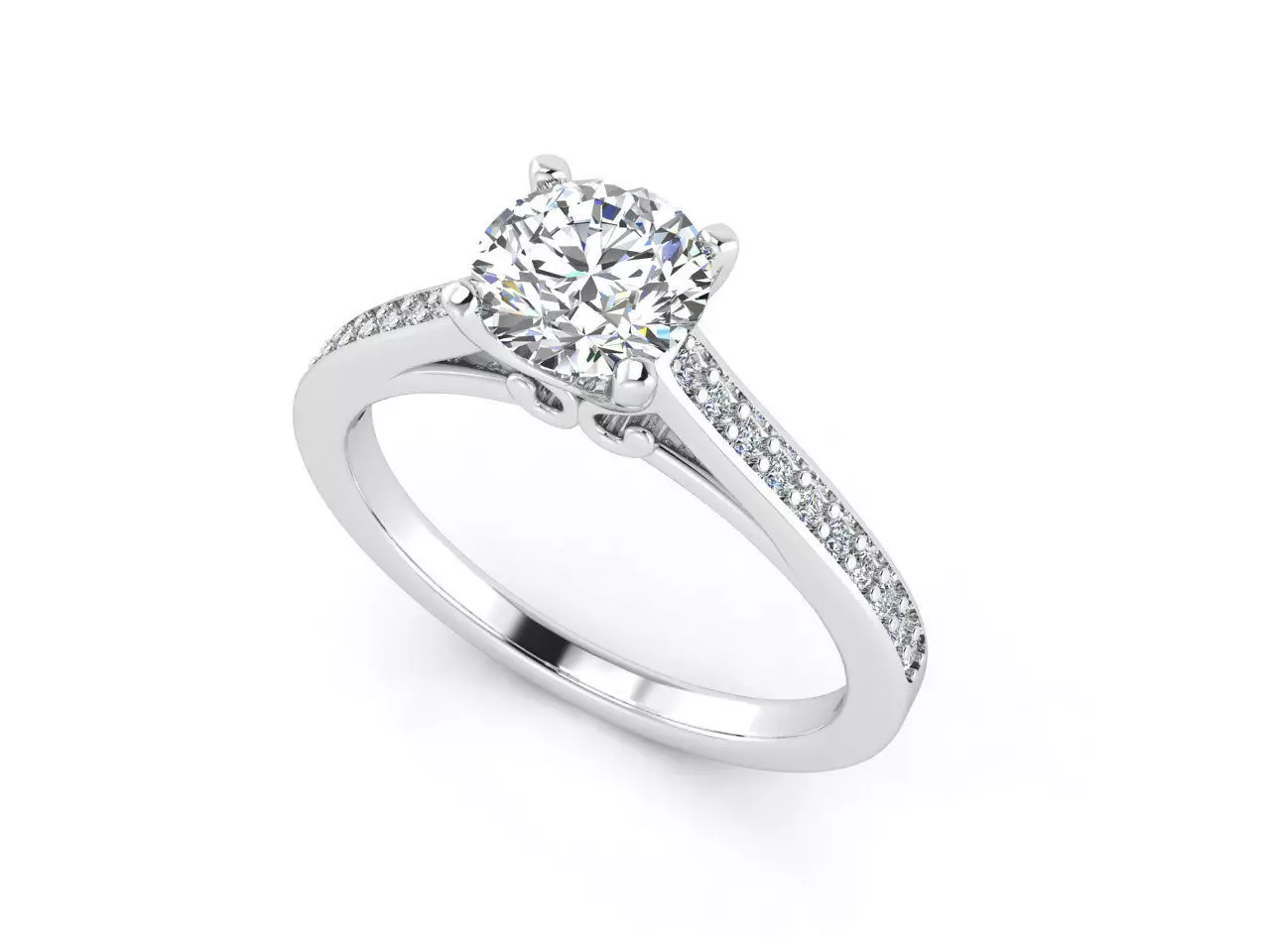 aj-028 diamond engagement ring gold 3D print model_0