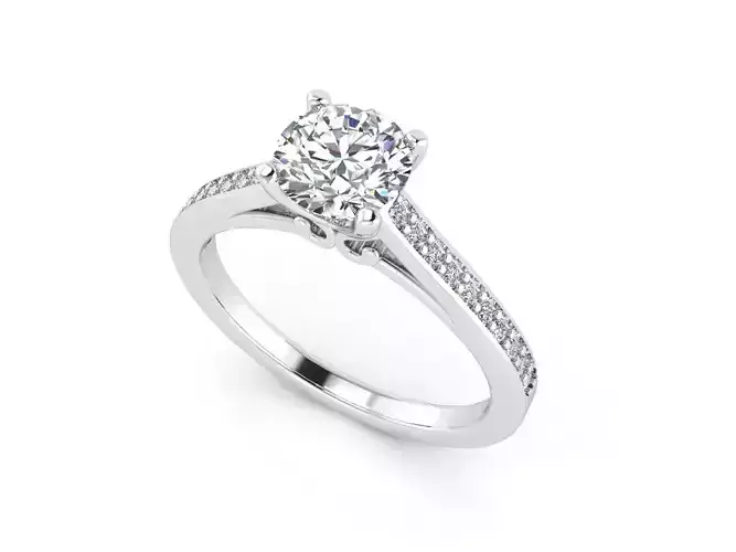 aj-028 diamond engagement ring gold