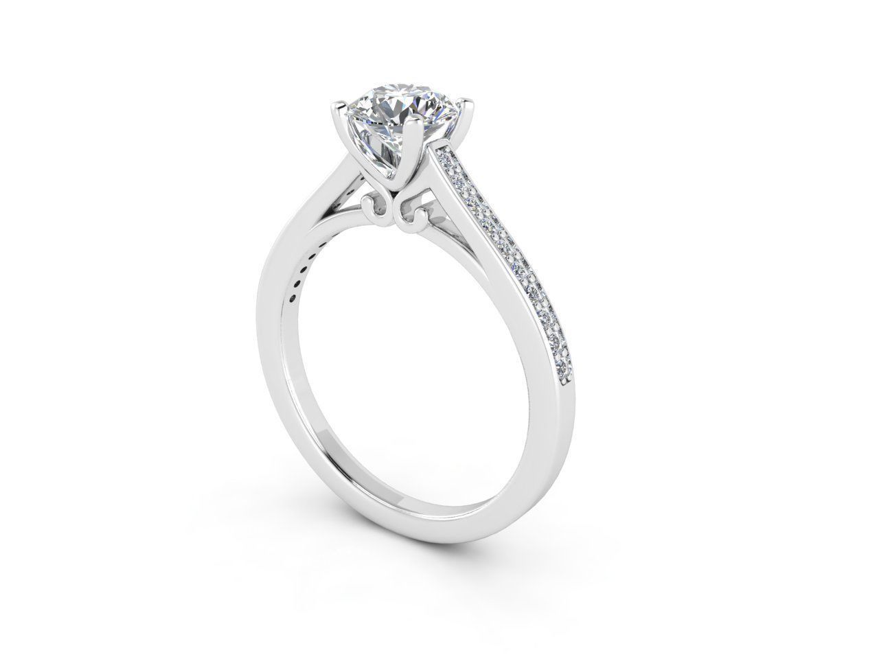aj-028 diamond engagement ring gold 3D print model_1