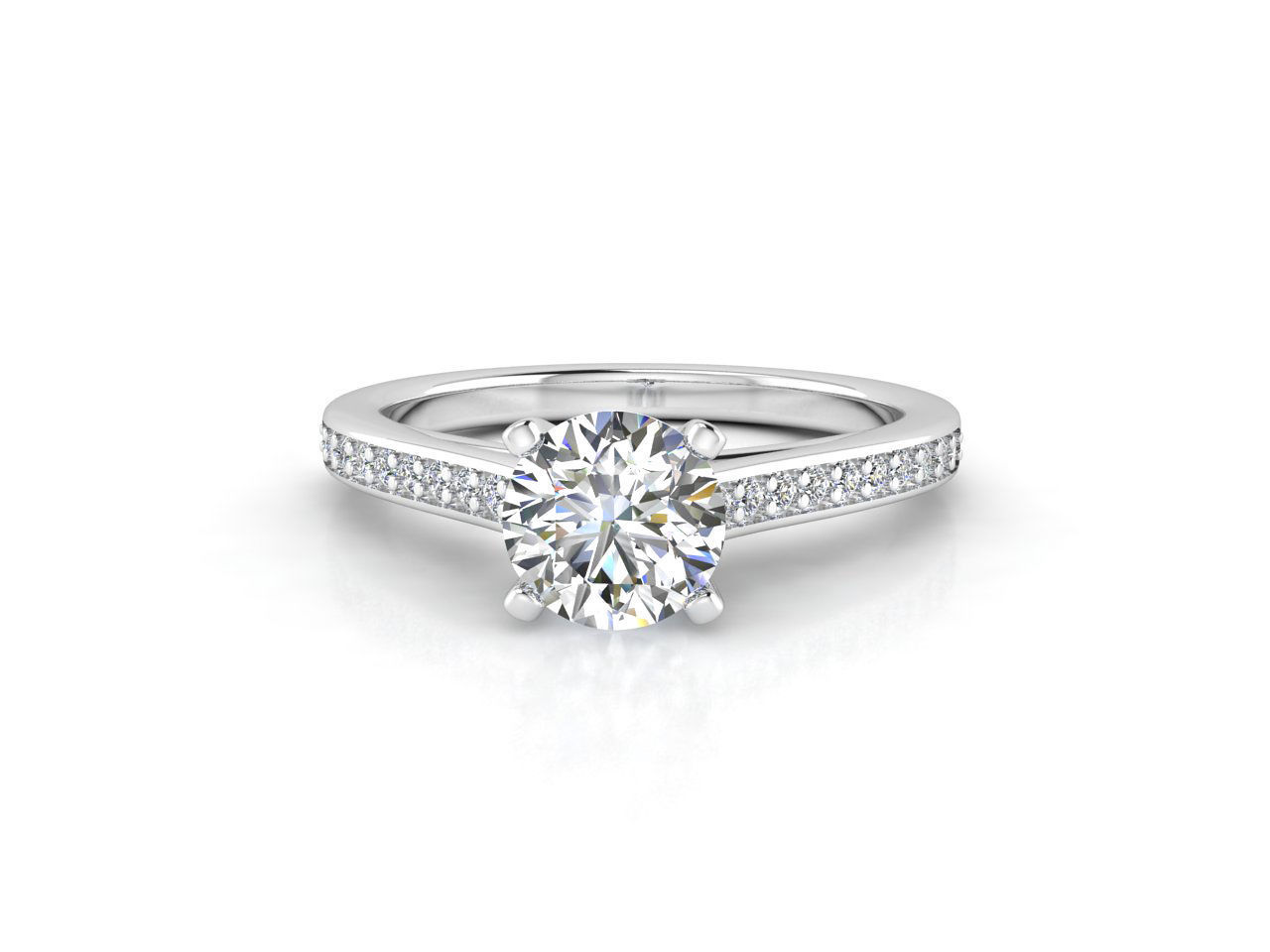 aj-028 diamond engagement ring gold 3D print model_2