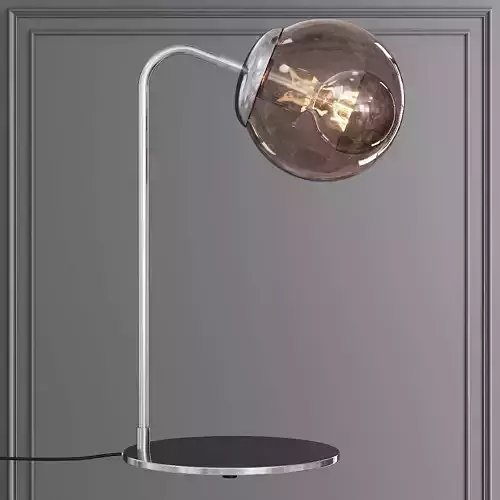Modo Desk Lamp Polished Nickel and Smoke Glass