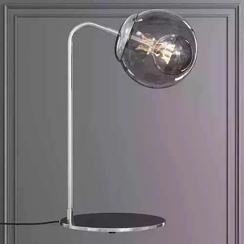 Modo Desk Lamp Polished Nickel and Gray Glass