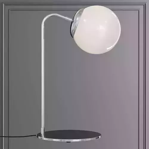 Modo Desk Lamp Polished Nickel and Cream Glass