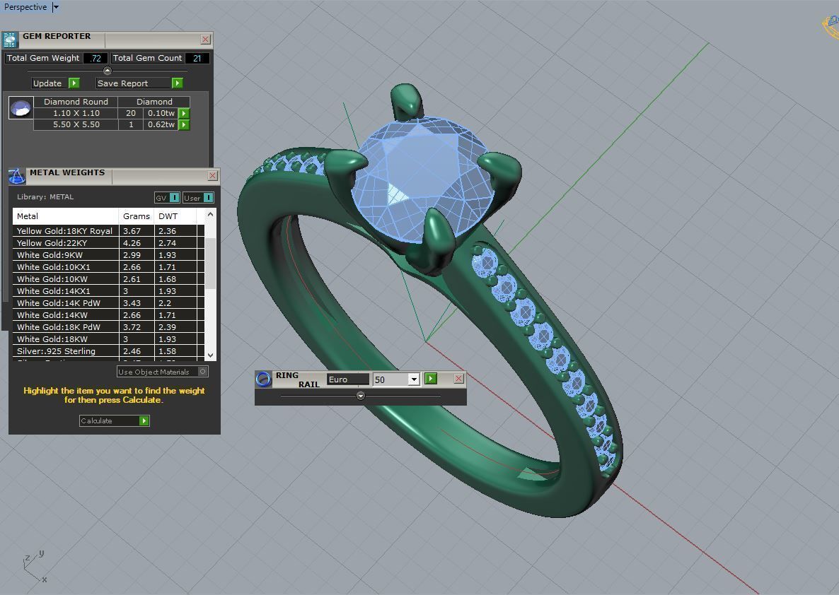aj-029 diamond engagement ring gold 3D print model_5