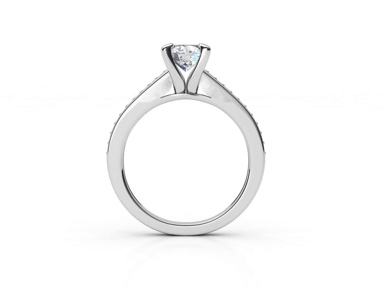 aj-029 diamond engagement ring gold 3D print model_2