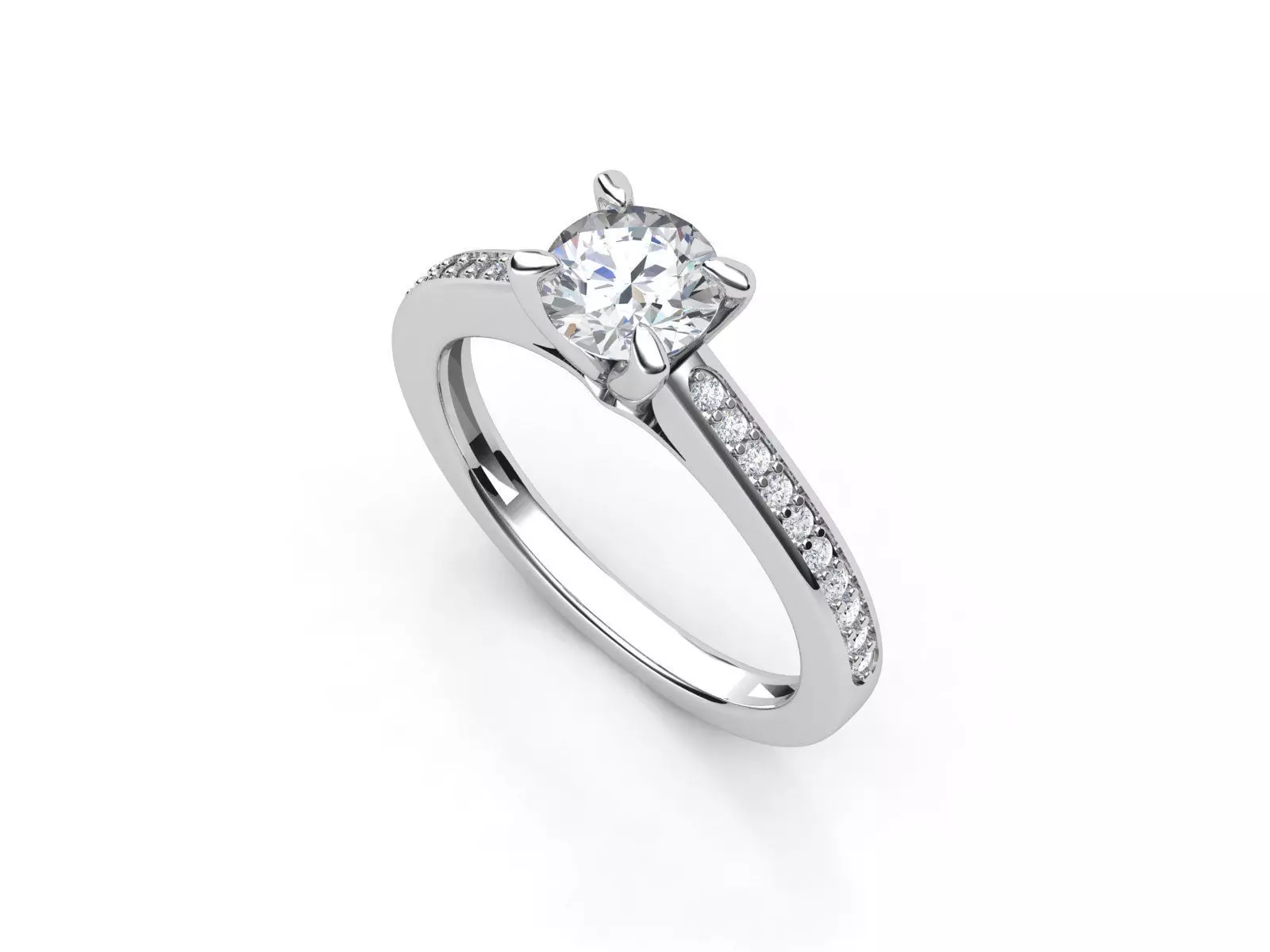 aj-029 diamond engagement ring gold 3D print model_0