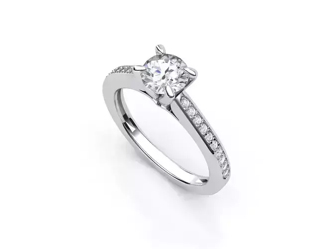 aj-029 diamond engagement ring gold