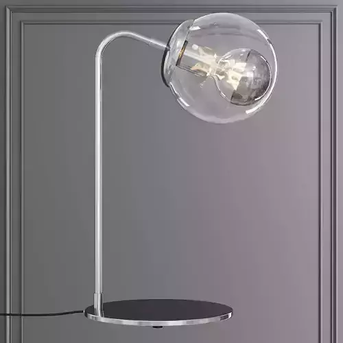 Modo Desk Lamp Polished Nickel and Clear Glass