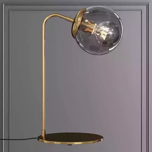 Modo Desk Lamp Brushed Brass and Gray Glass
