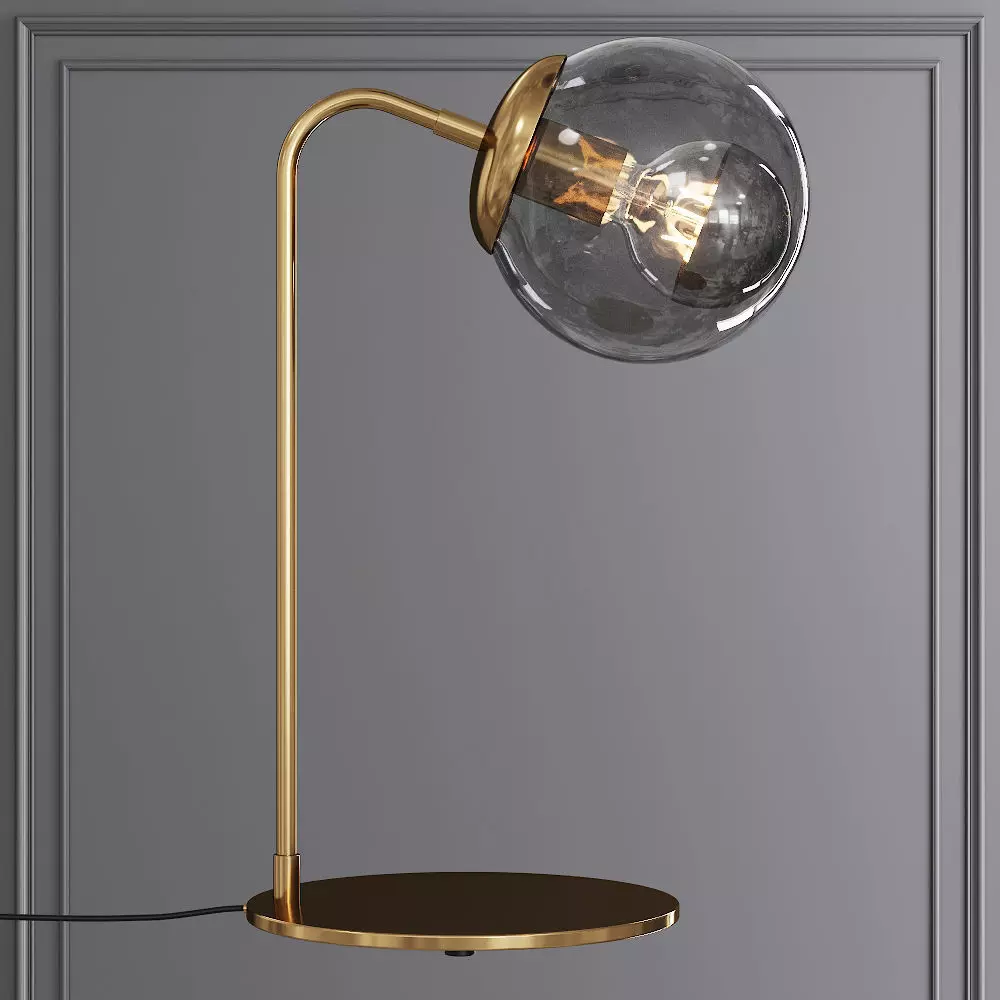 Modo Desk Lamp Brushed Brass and Gray Glass 3D model_0