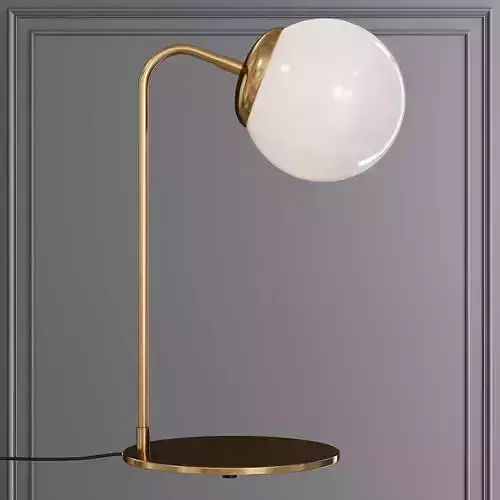 Modo Desk Lamp Brushed Brass and Cream Glass