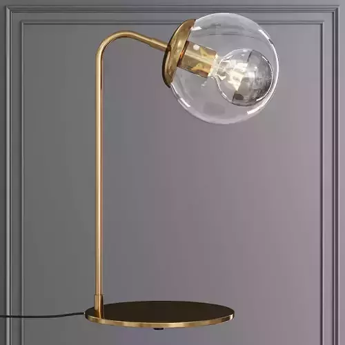 Modo Desk Lamp Brushed Brass and Clear Glass
