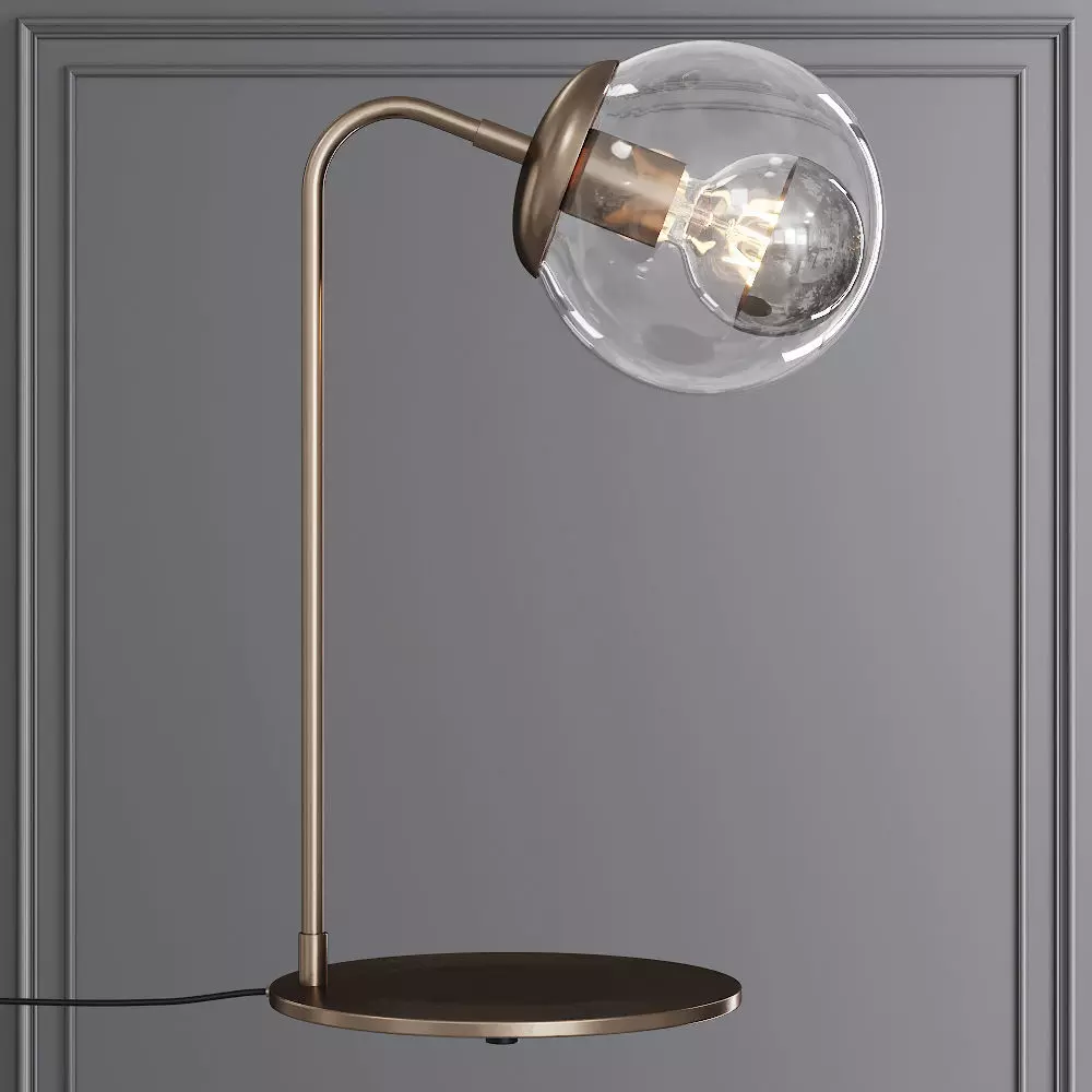 Modo Desk Lamp Bronze and Clear Glass 3D model_0