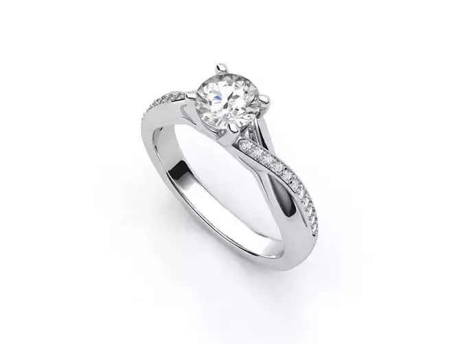aj-030 diamond engagement ring gold