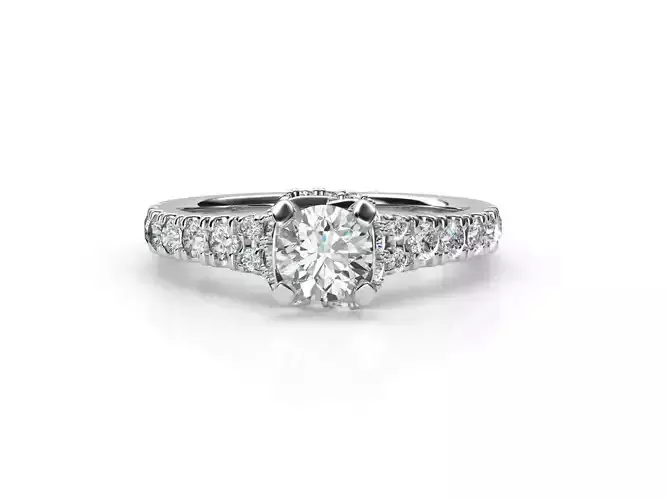 aj-031 diamond engagement ring gold