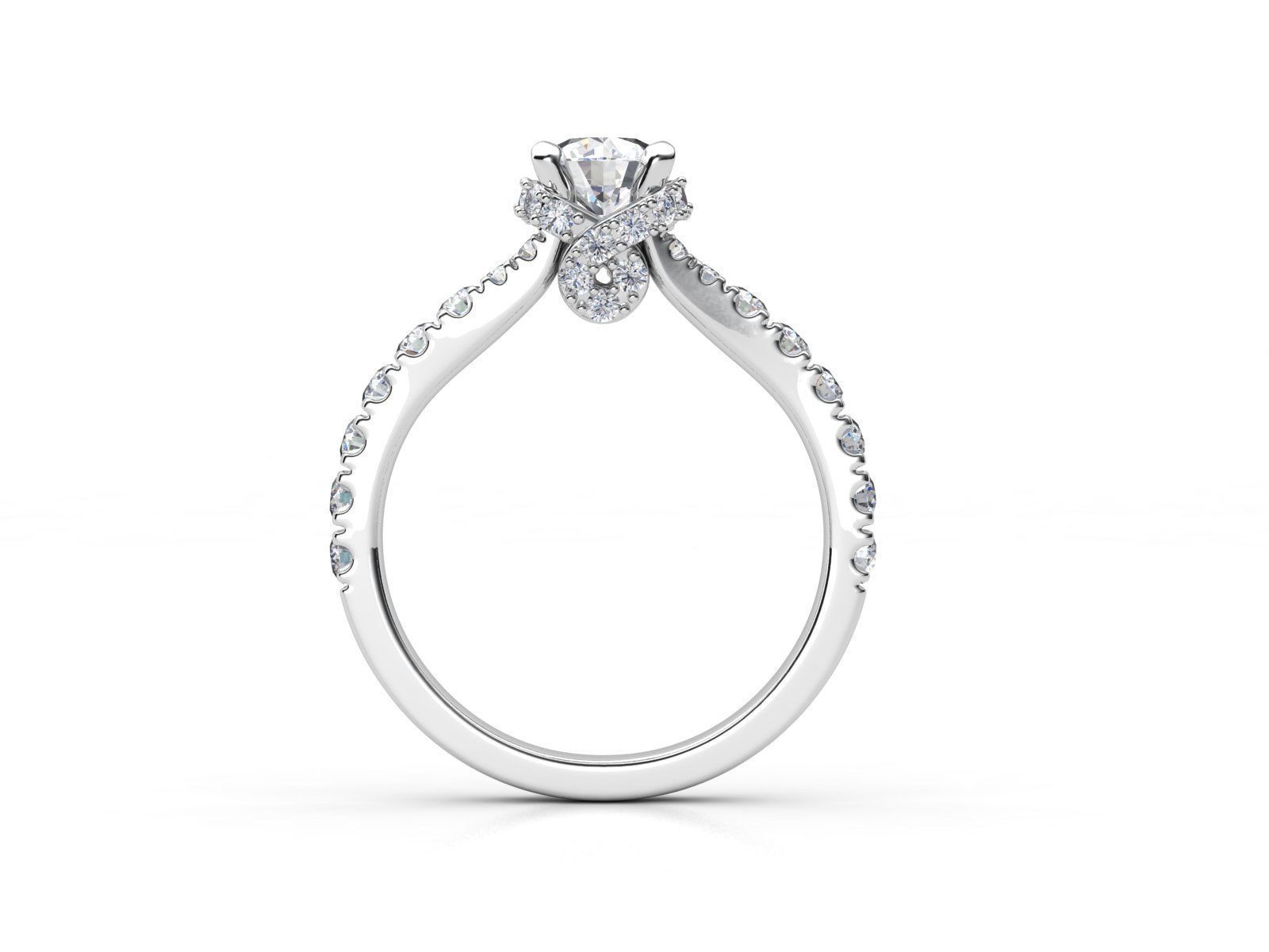 aj-031 diamond engagement ring gold 3D print model_1