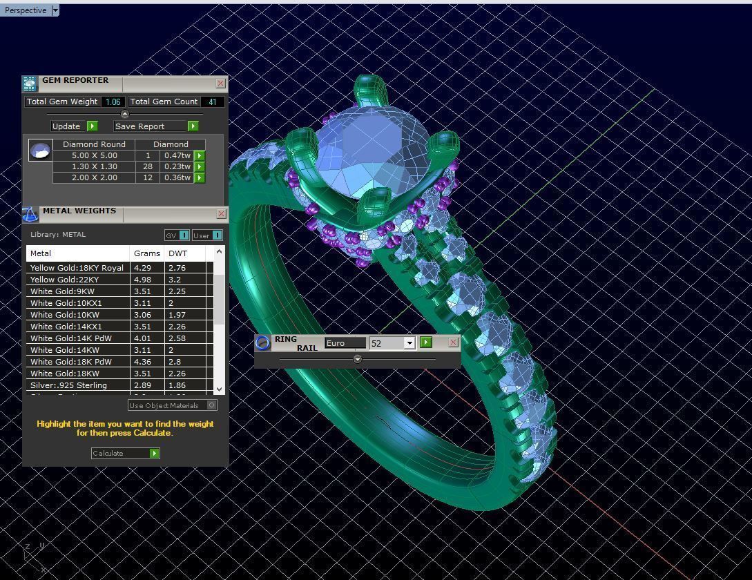 aj-031 diamond engagement ring gold 3D print model_5