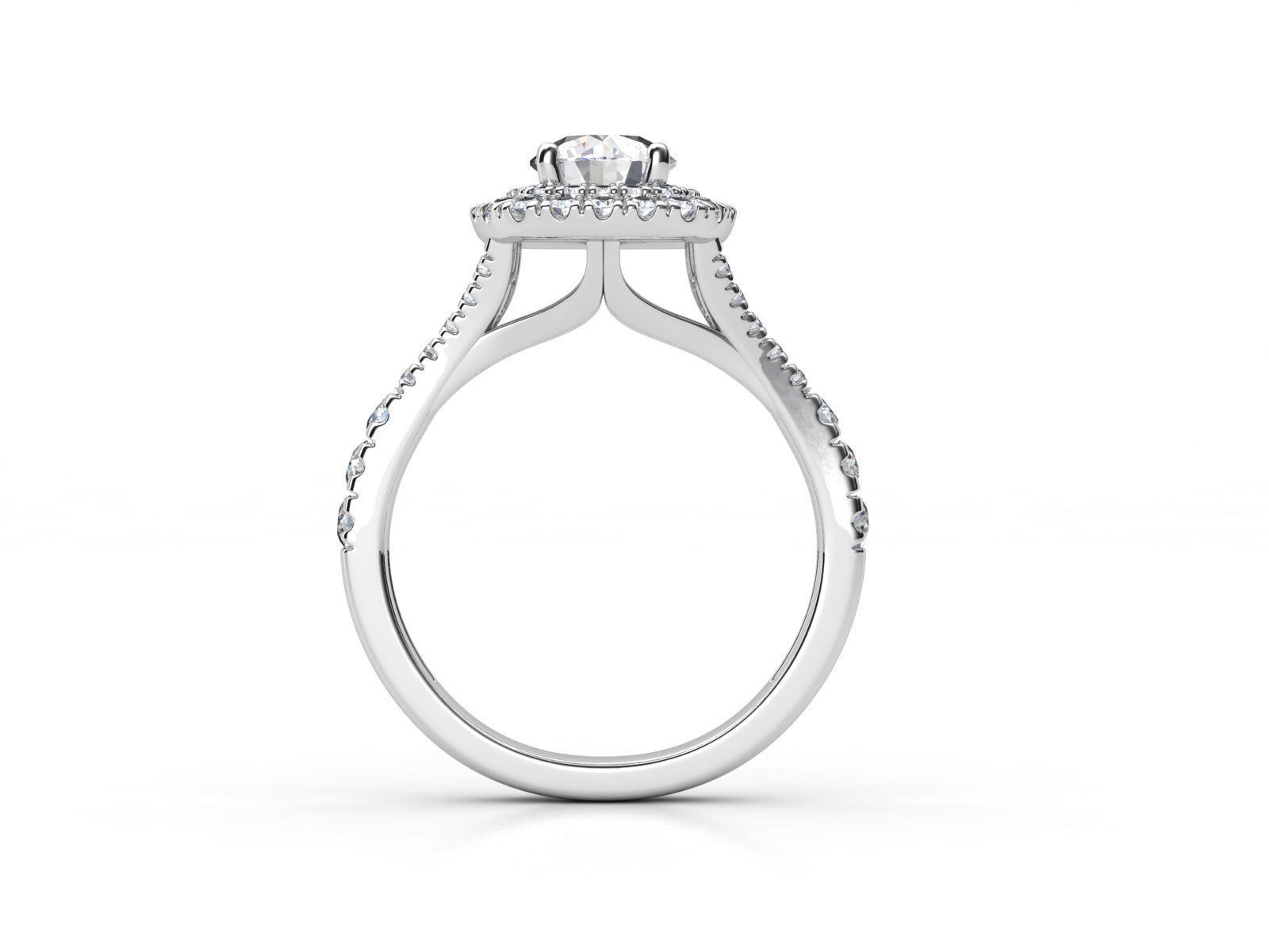 aj-032 diamond halo engagement ring 3D print model_3