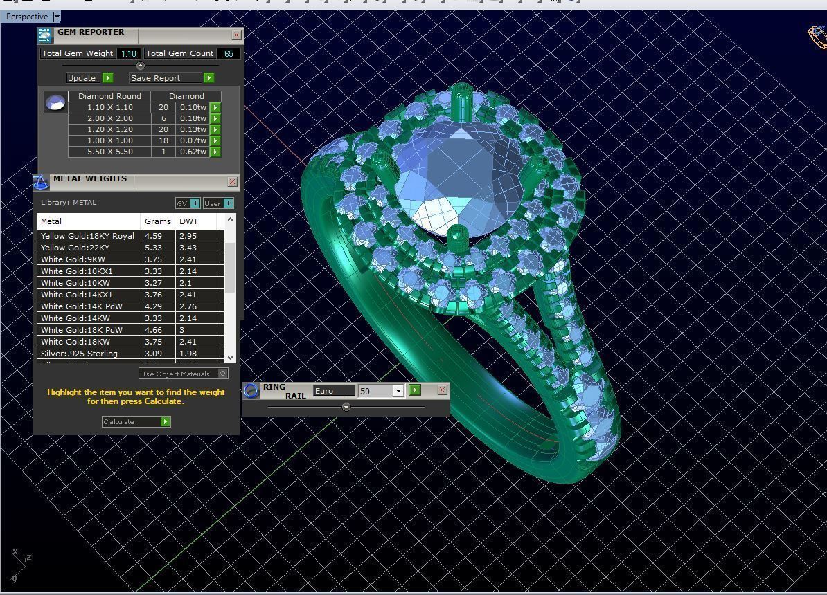 aj-032 diamond halo engagement ring 3D print model_6