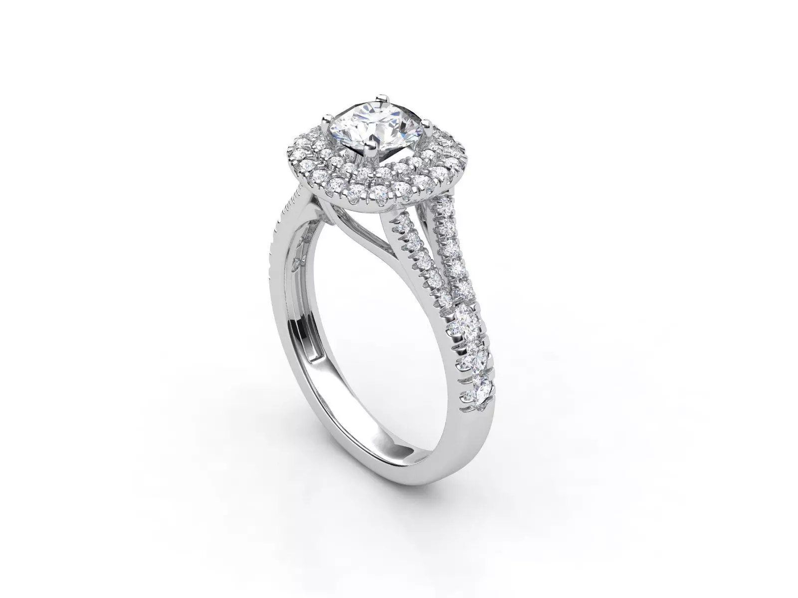 aj-032 diamond halo engagement ring 3D print model_0