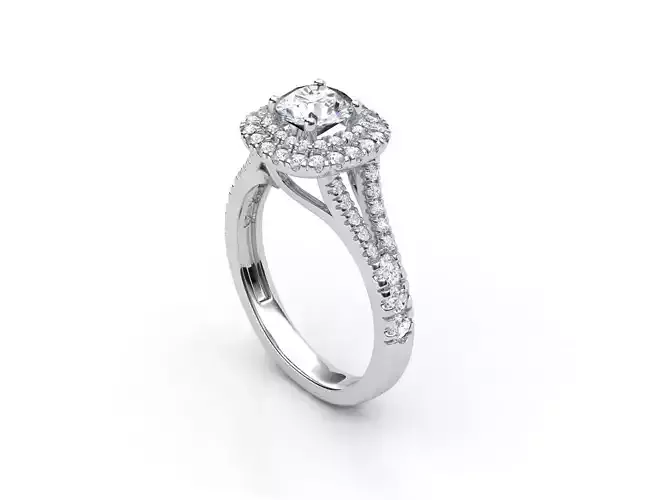 aj-032 diamond halo engagement ring
