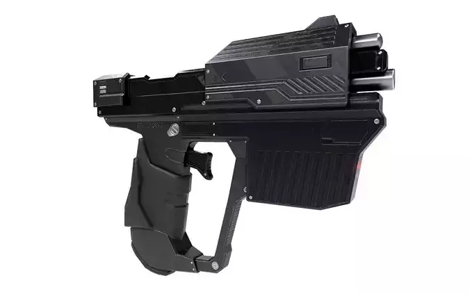 Sci-fi gun low-poly game-ready