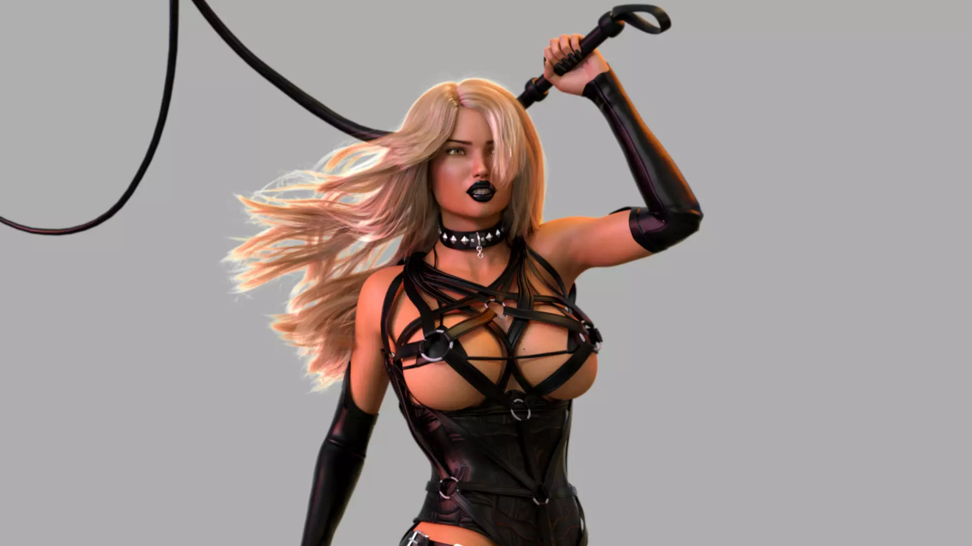 Dominatrix skeleton woman 3D model_0