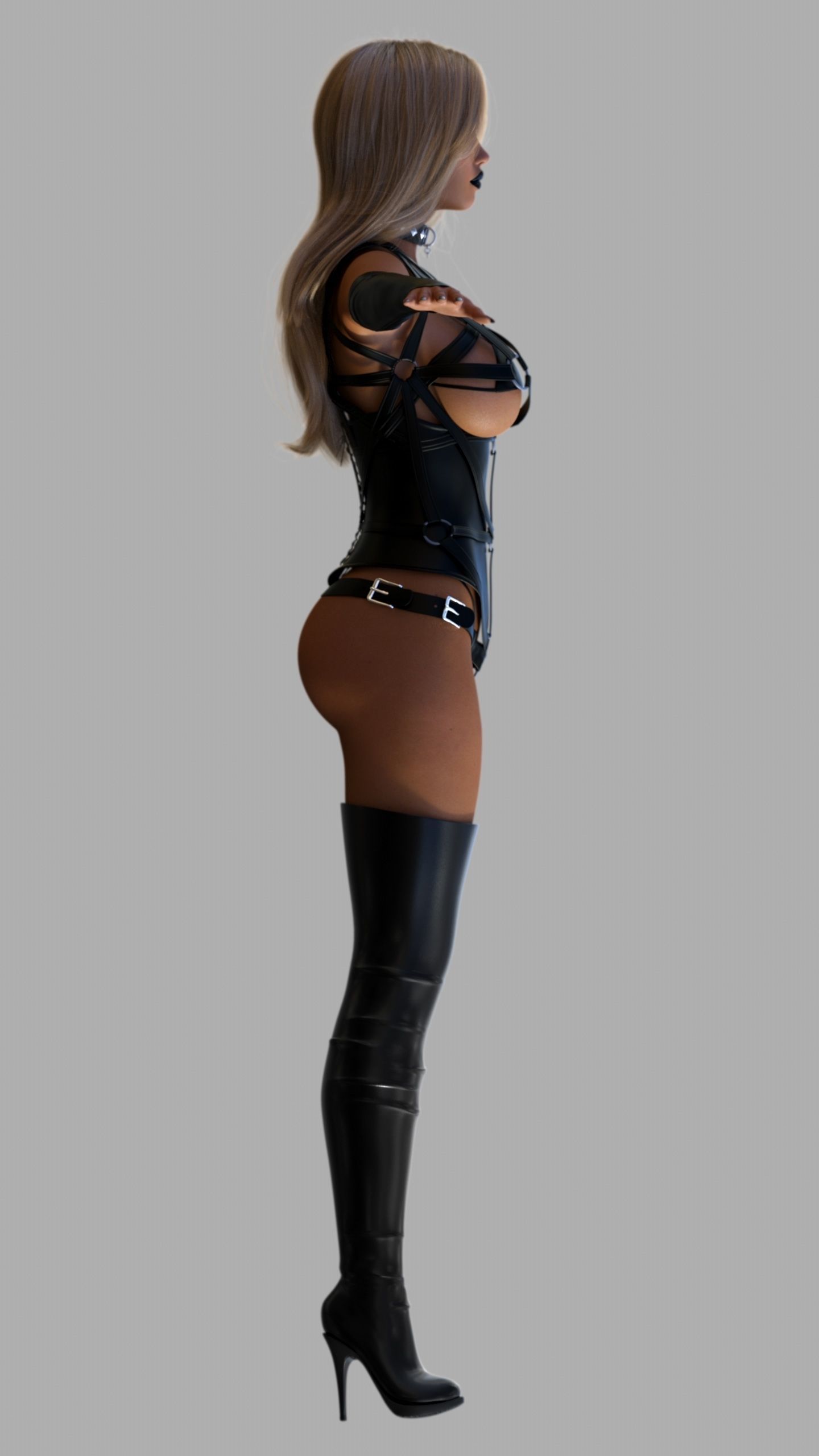 Dominatrix skeleton woman 3D model_6