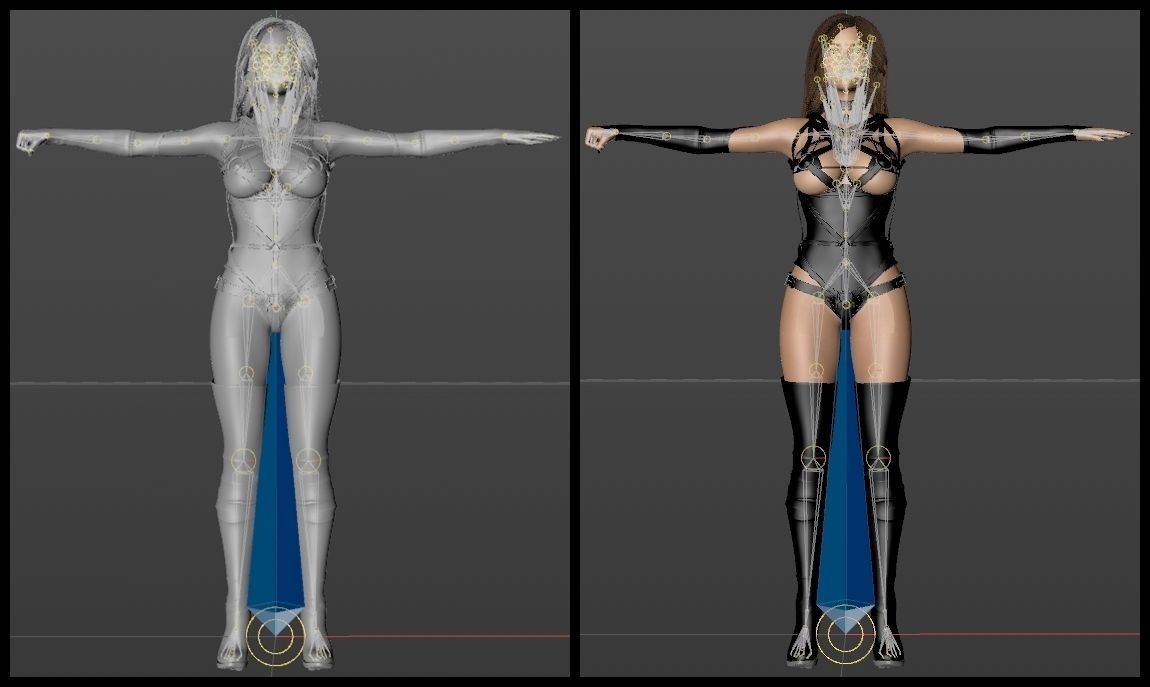Dominatrix skeleton woman 3D model_8