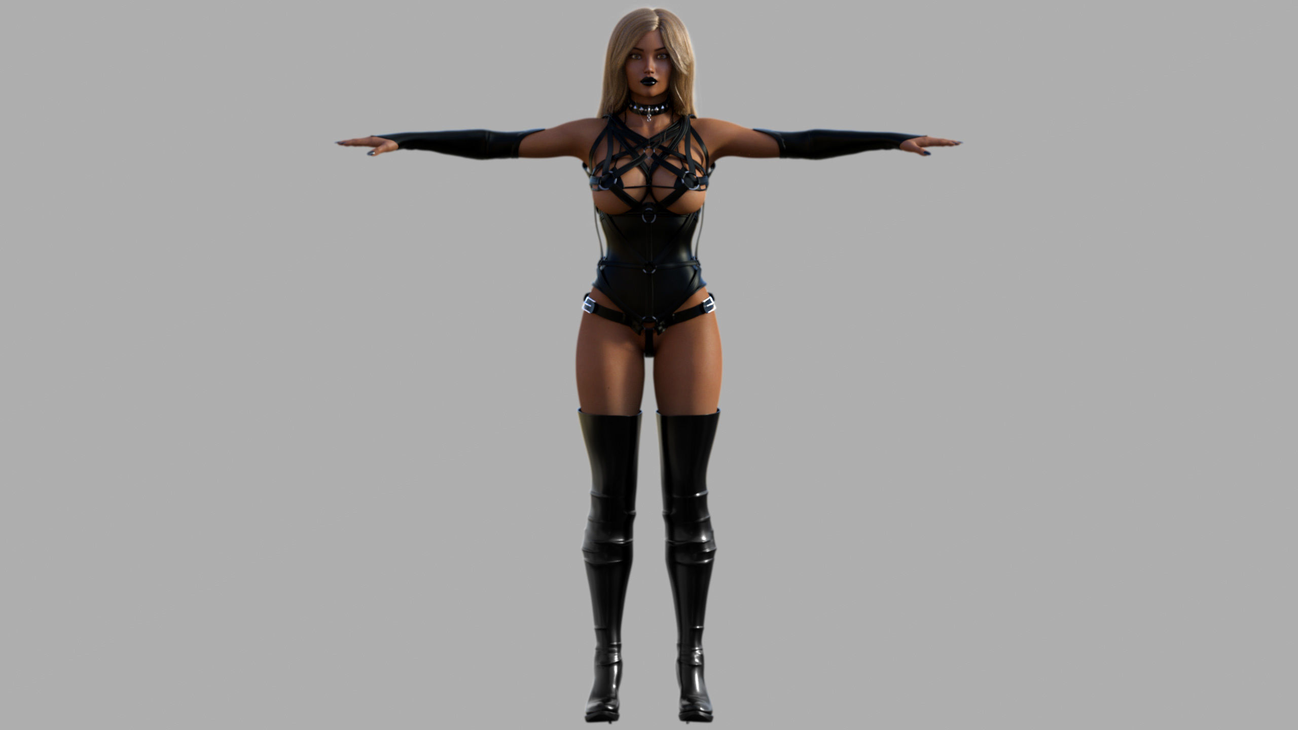 Dominatrix skeleton woman 3D model_5