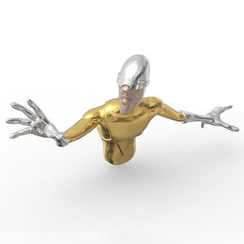 Frozone silver and gold man 3D print model