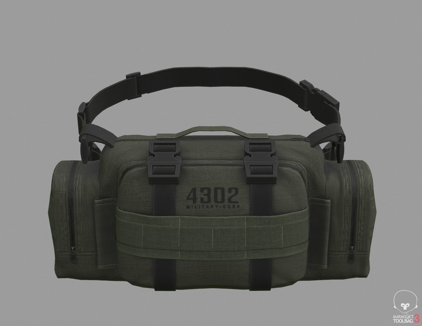 VX600 Military Bag Low-poly 3D model_5