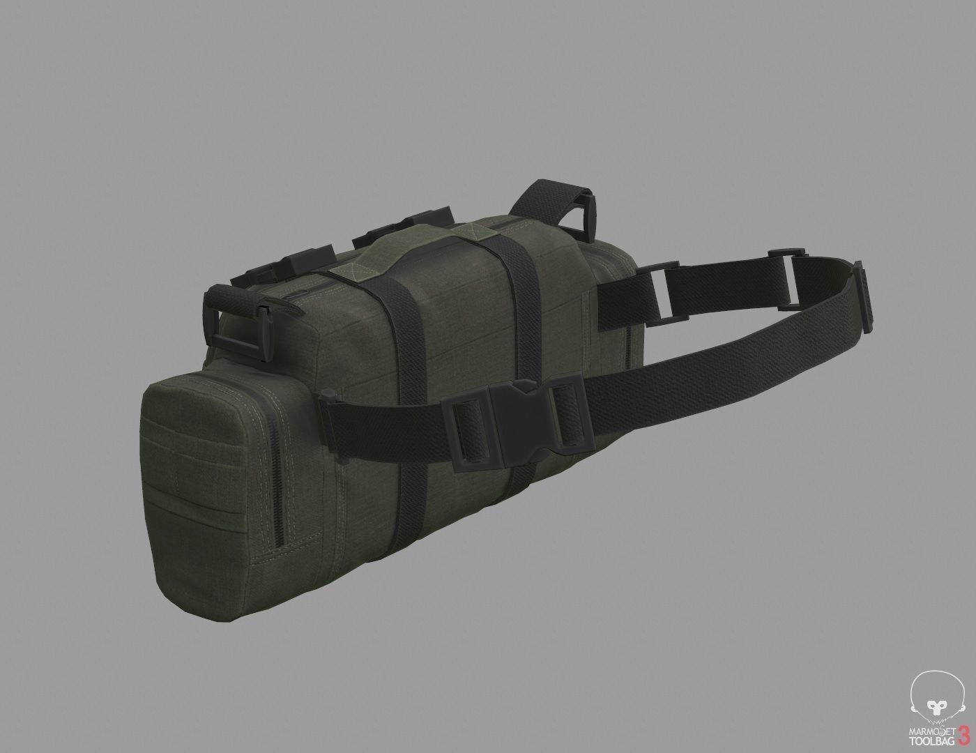 VX600 Military Bag Low-poly 3D model_9